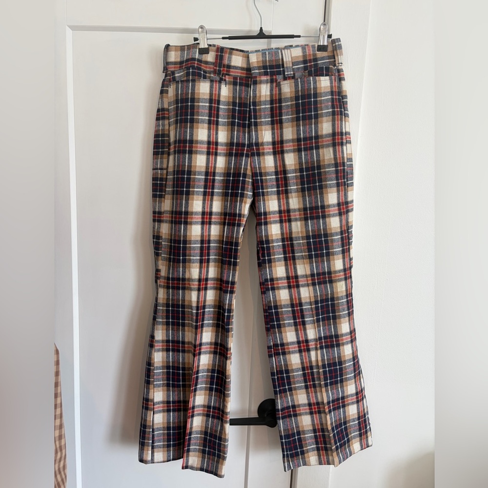 Plaid wool Flare Pants - GWG
